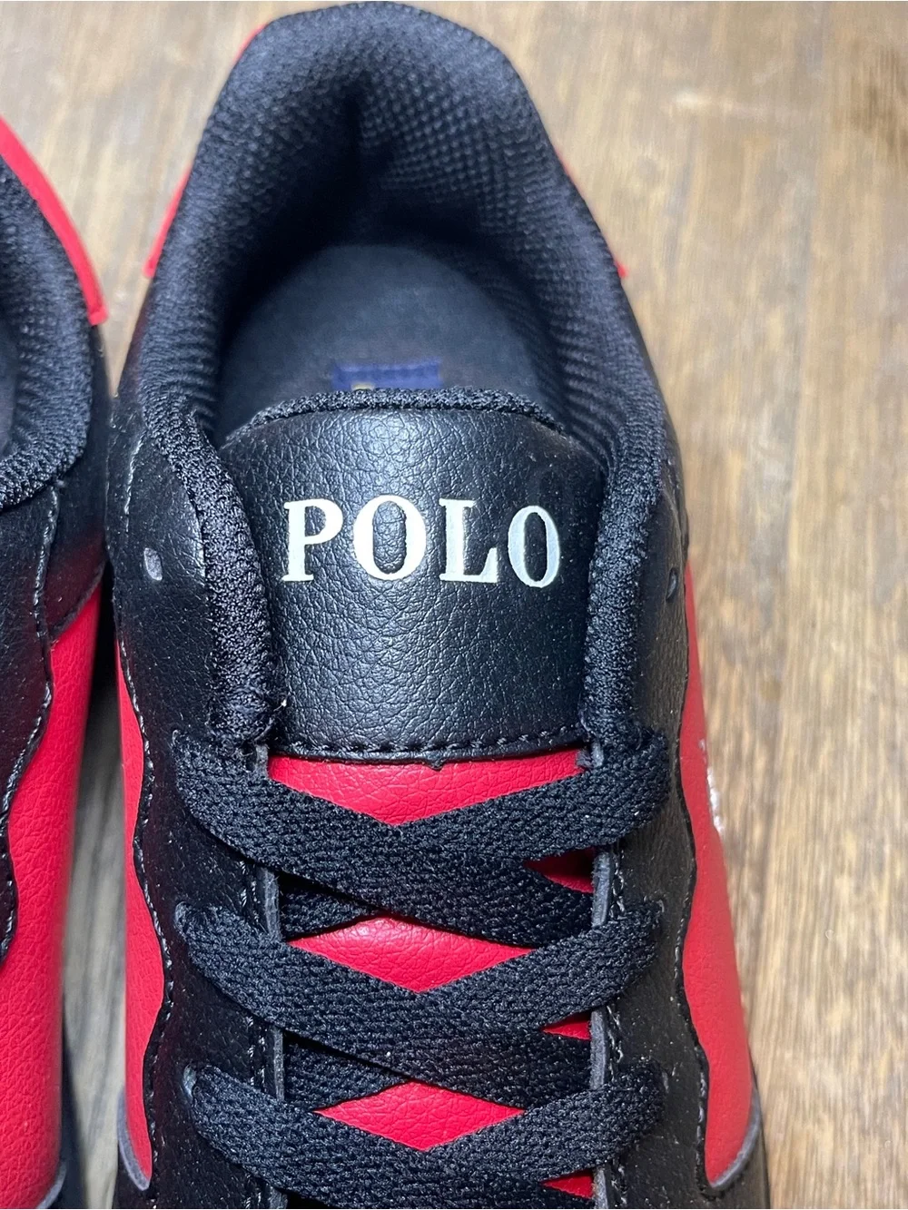 Polo By Ralph Lauren Blk/Red Sneakers, Youth Size 6